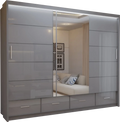 Flavia 3-Door High-Gloss Sliding Wardrobe - 250 cm - product image