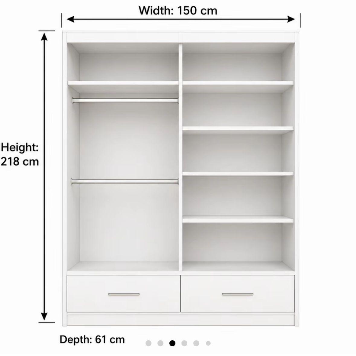 Flavia High Gloss Sliding Door Wardrobe - 150 cm - product image 3