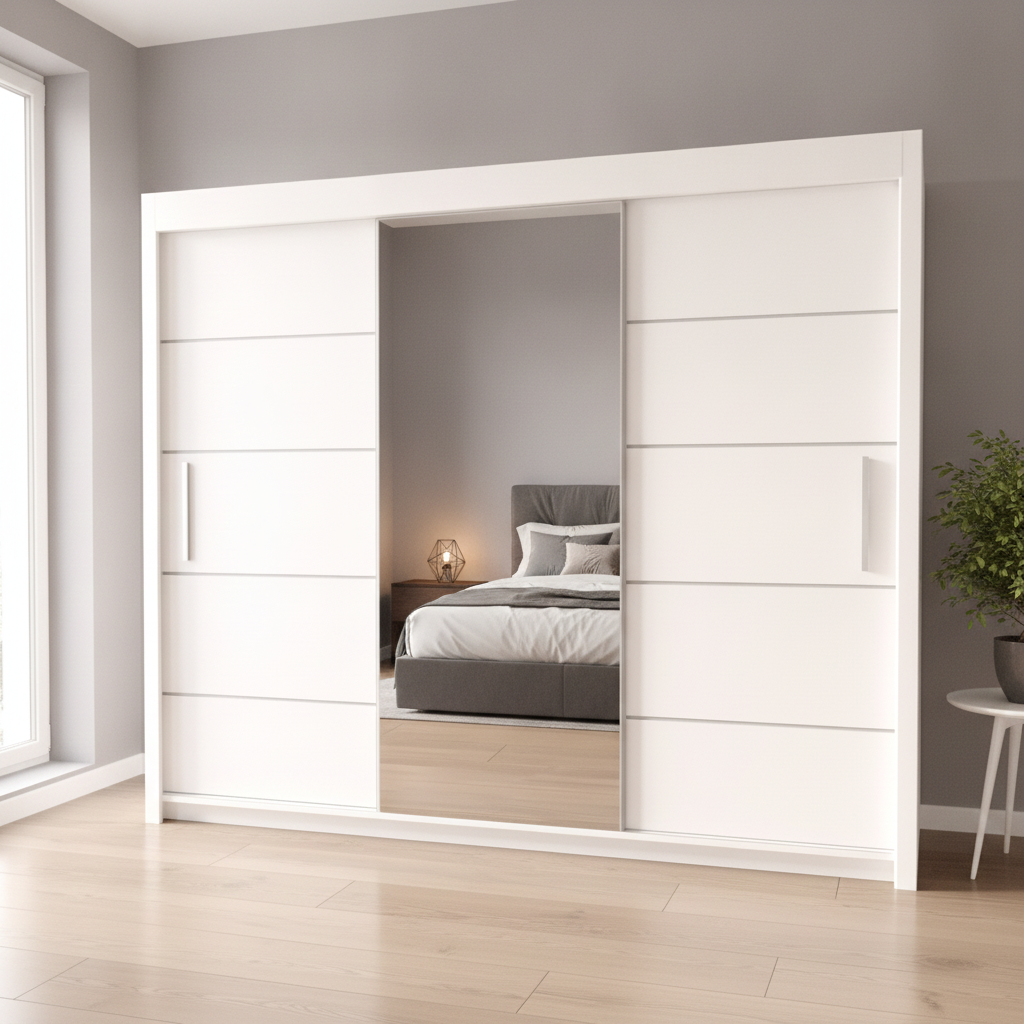 Sliding Mirror Door Wardrobe - 250 cm Lyon