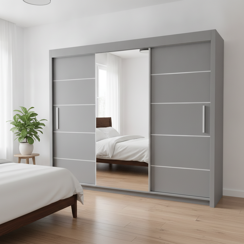 Sliding Mirror Door Wardrobe - 250 cm Lyon